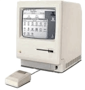 Illustration d’un ordinateur à un bouton représentant l’évolution vers les écrans tactiles et l’interaction simplifiée