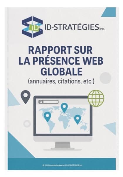 Rapport de présence Web globale avec score de performance numérique