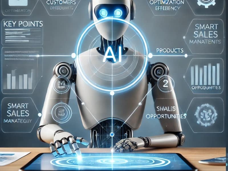 Une entreprise utilisant l’intelligence artificielle pour augmenter ses ventes : prospection, personnalisation client, réseaux sociaux et automatisation.